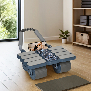 Automatic Ab Roller with Elbow Support and Rebound System