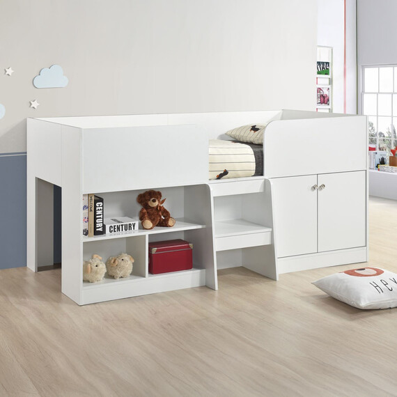 Nova Low Sleeper Children's Bed Frame with Shelves