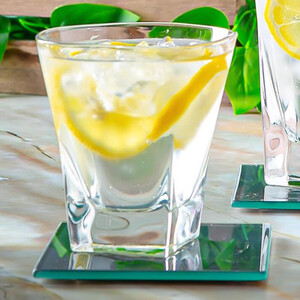 Fusion Whisky Glasses Set - Modern Cut Glass Cocktail Tumblers