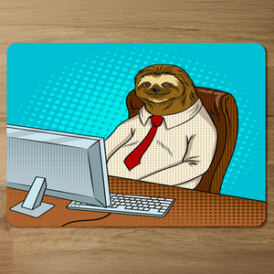 Sloth animal office worker pop art retro Designer Placemat Set