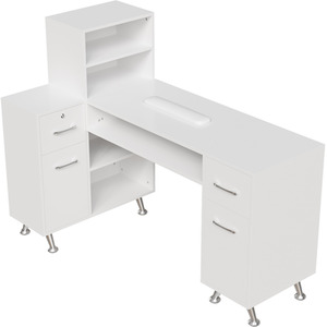 Darphe Professional L Shaped Manicure Table with Storage