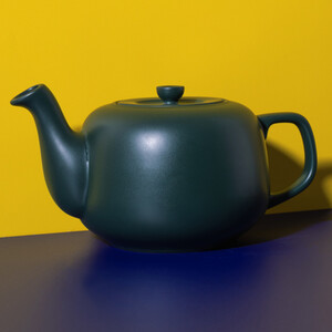 La Cafetire Classic 4 Cup Ceramic Teapot, 1.2L Green Teapot with Non-Drip Spout
