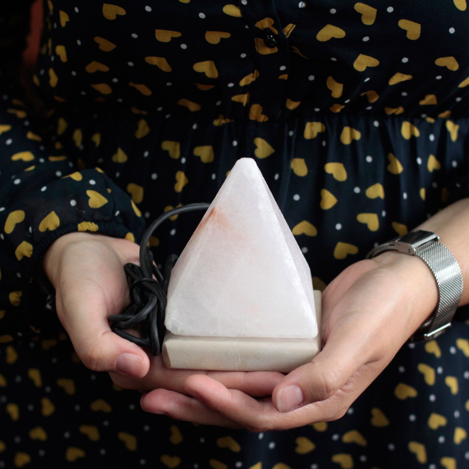 Image of White Himalayan Salt Lamp USB Pyramid&hellip;