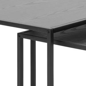 El Paso Nesting Tables Set of 2 - Black Ash Veneer Tops and Matt Metal Bases
