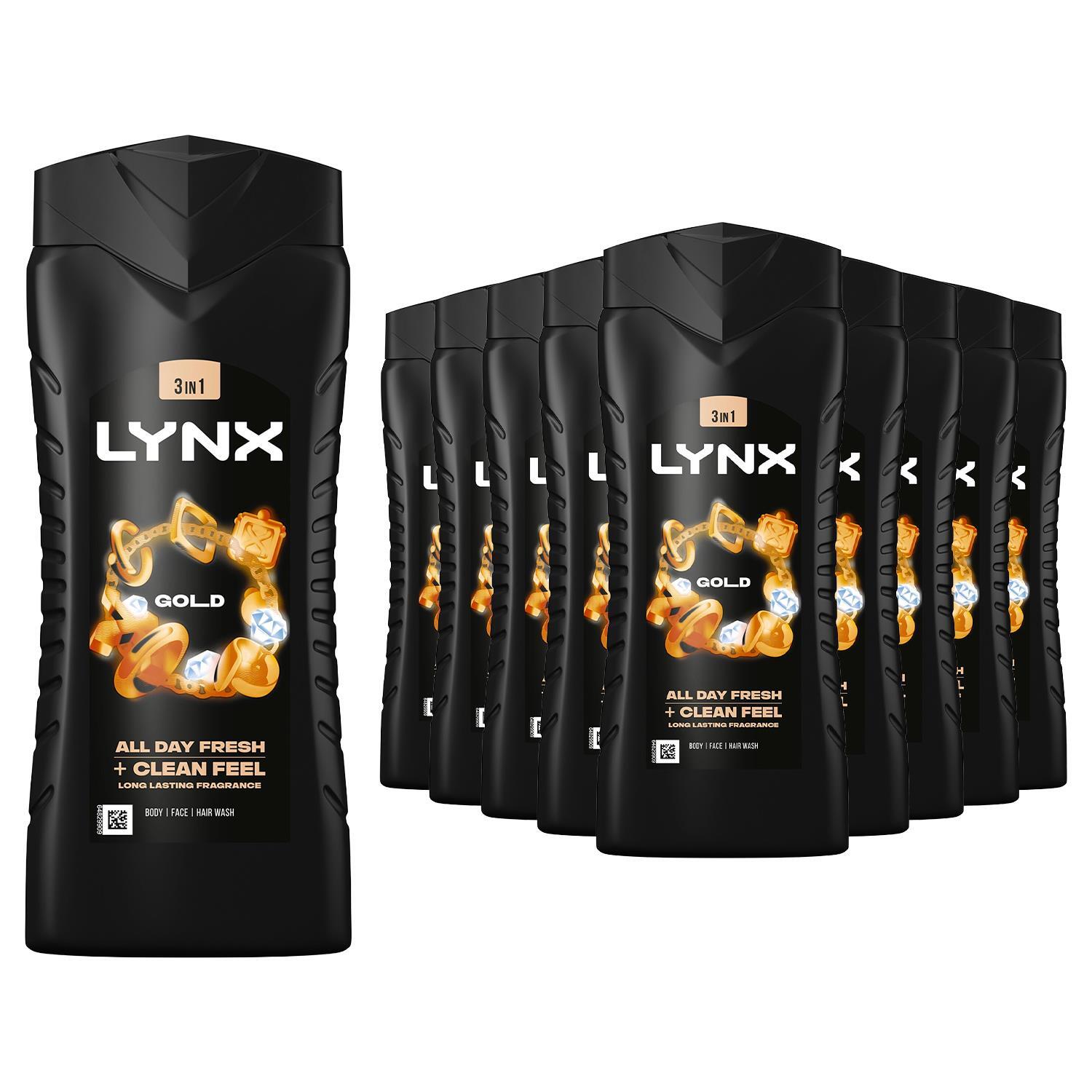 Lynx Gold Oud Wood and Fresh Vanilla Shower Gel 500ml 18 Pack Daily Body Wash - Image 3