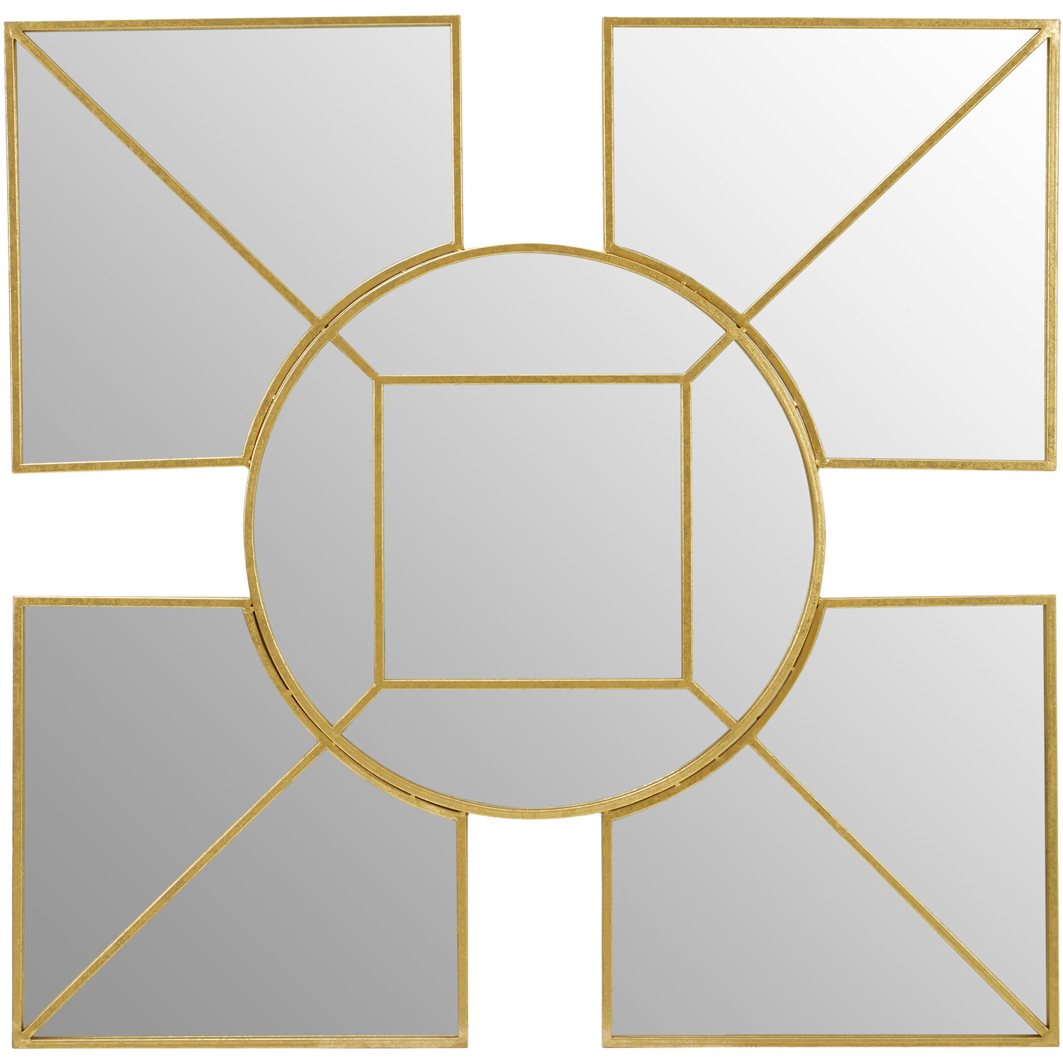 Eclipse Antique White Ornate Wall Mirror - Gold