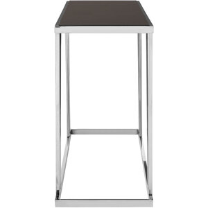 Ackley Silver Console Table With Black Glass