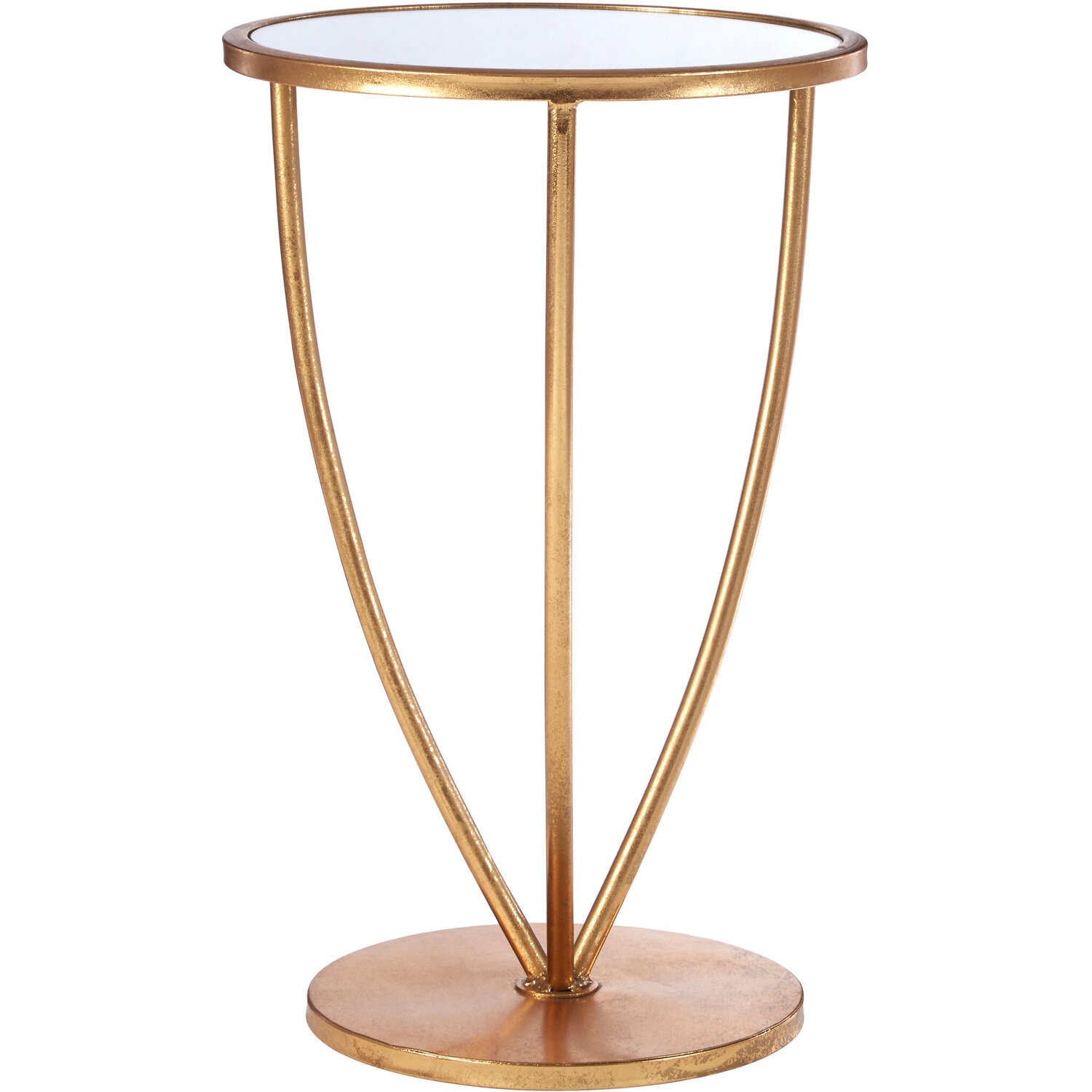 Marcia Mirror Top And Gold Frame Side Table - Gold