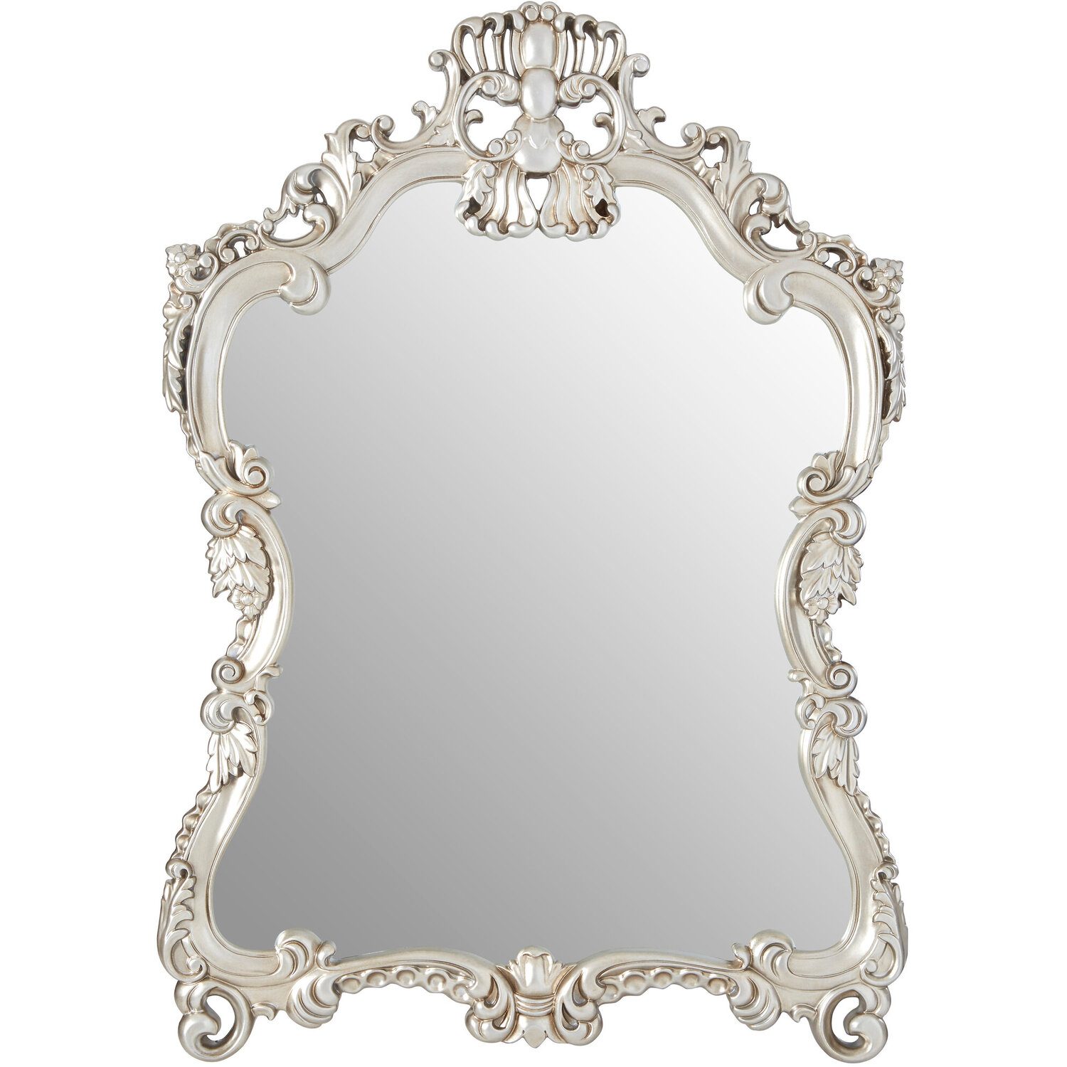 Gwenn Round Wall Mirror with Antique Silver Finish - Gold