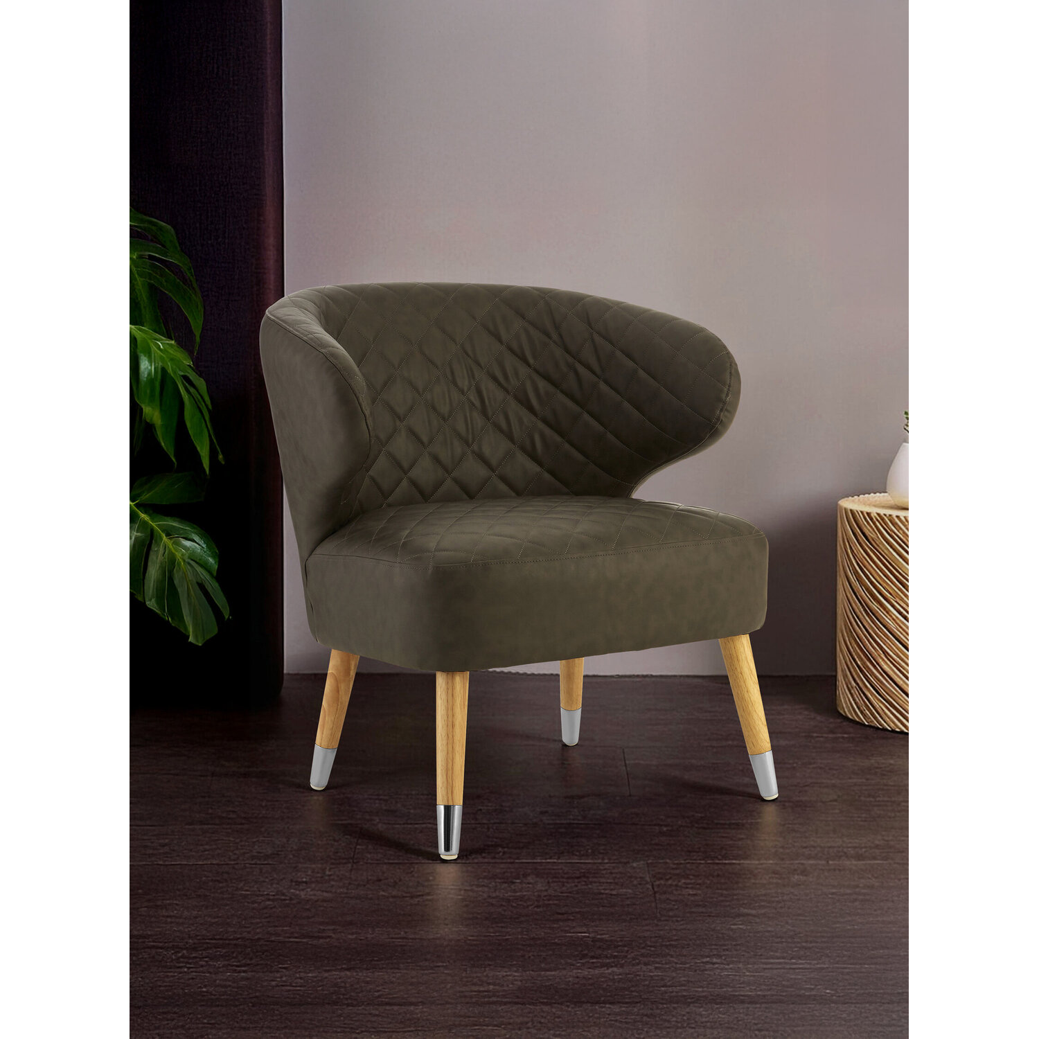 Interiors By Premier Richy Brown Leather Effect Accent Chair - Brown