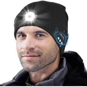 Bluetooth Beanie Hat With LED Light Rechargeable