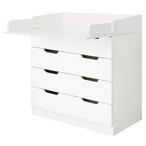 1580WCO Baby 4 Drawer With Changing Board/Storage, White