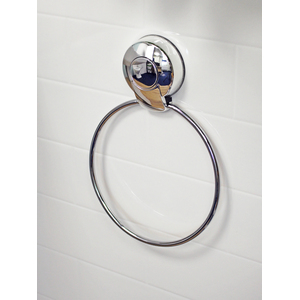 Showerdrape Suctionloc Chrome Steel Suction Wall Mounted Towel Ring