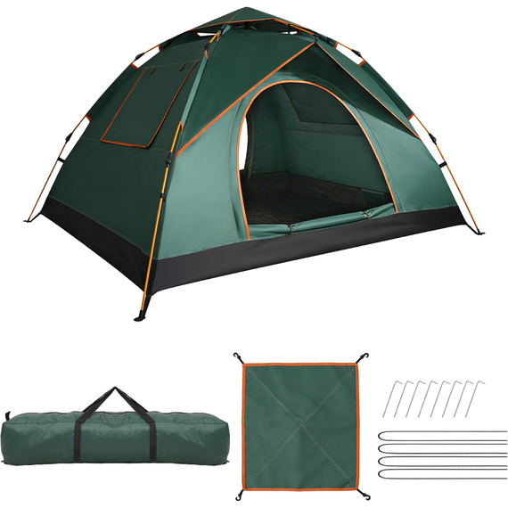 Waterproof and Windproof Backpacking Green Tent for 1-2 People
