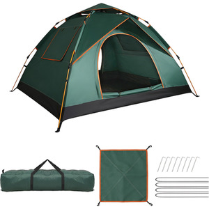 Waterproof and Windproof Backpacking Green Tent for 1-2 People