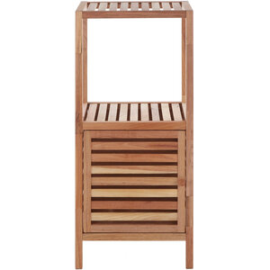 ARLA Two Tier Walnut Wood Bathroom Shelf Unit