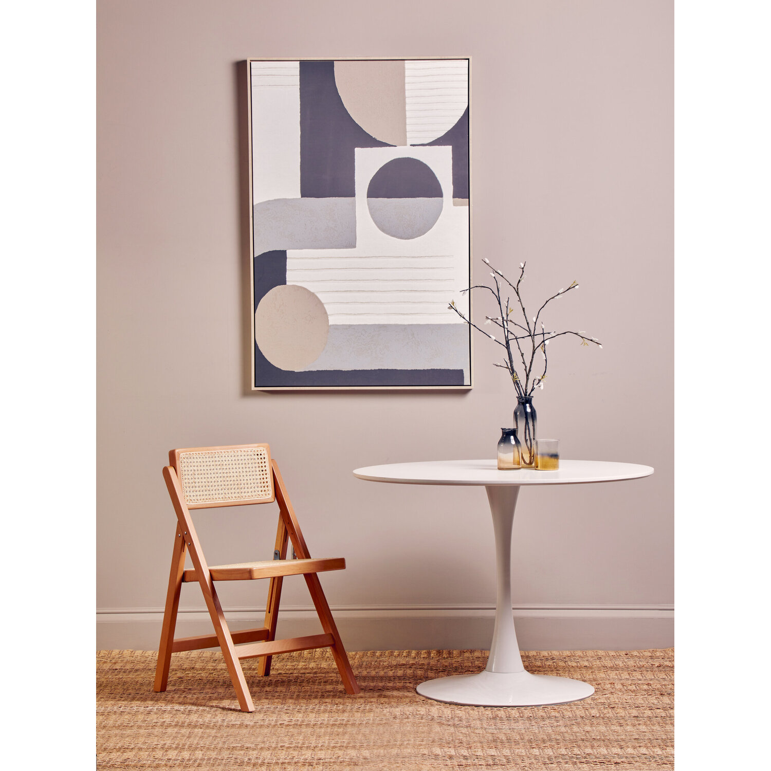 Laila White Small Round Dining Table - White