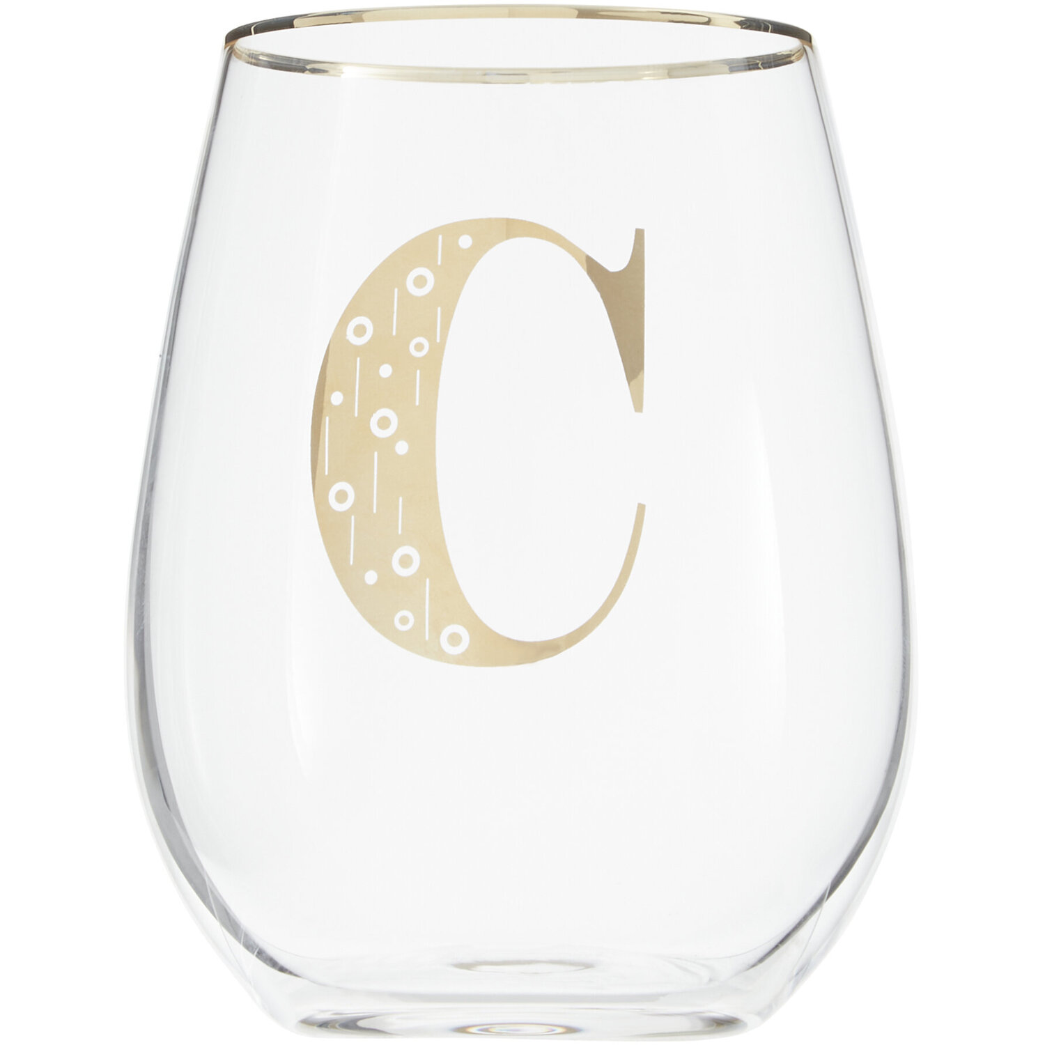 Claro Letter C Curved Tumbler - Transparent