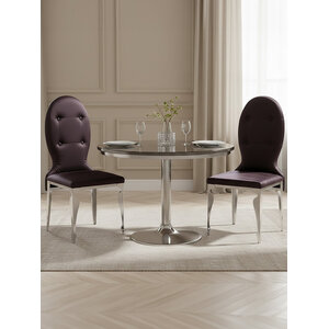 Silk Dining Purple Chair With Stainless Steel Legs