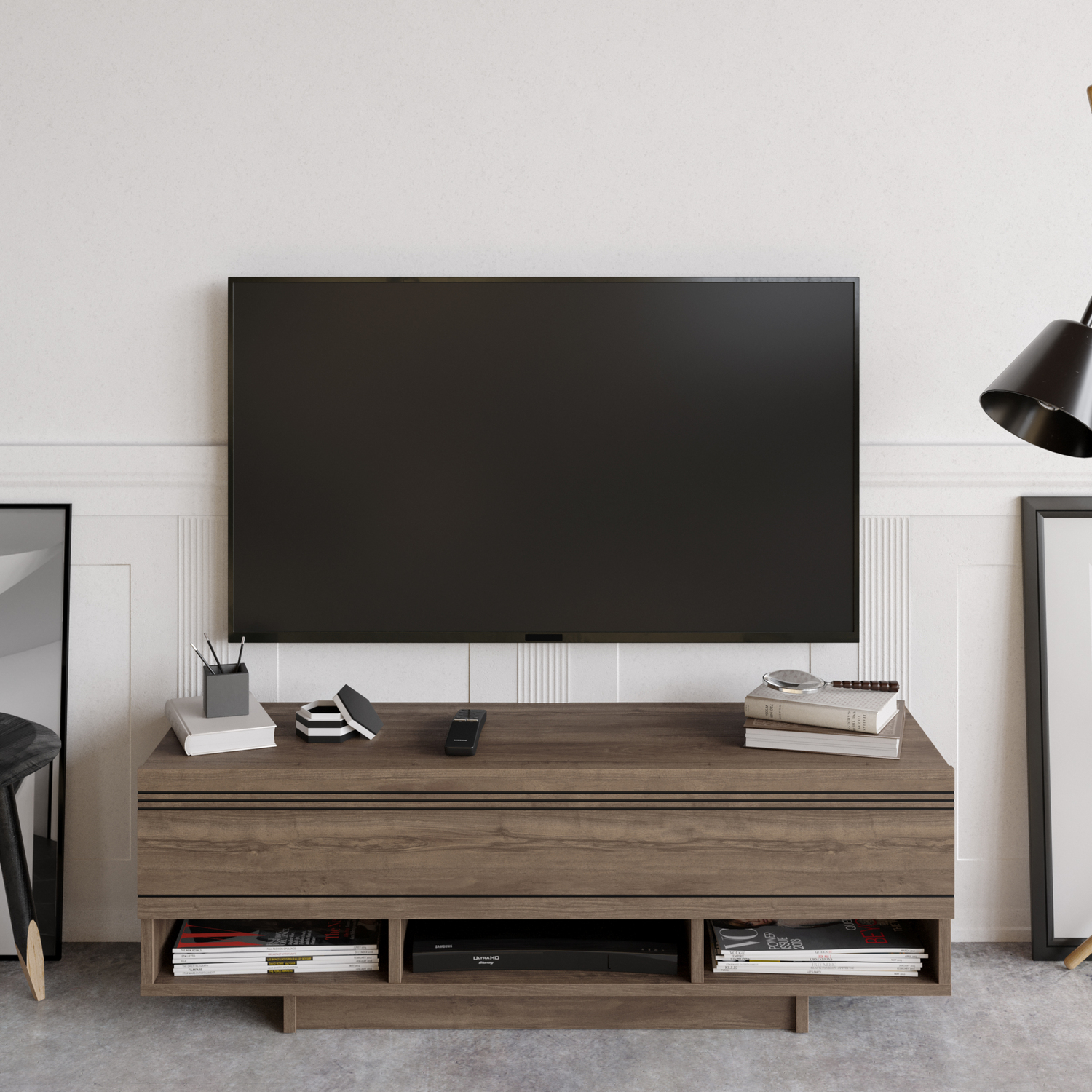 Celes TV Unit - Walnut