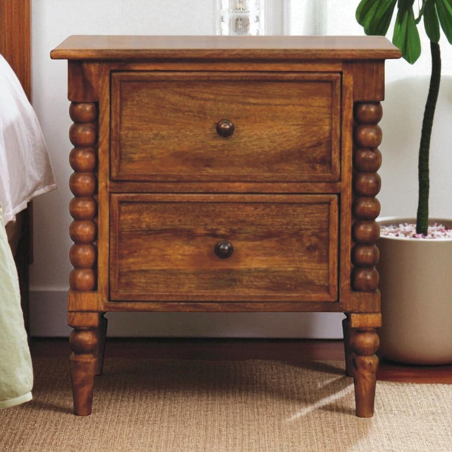 Solid Wood Amber Oak Nightstand - Amber Oak