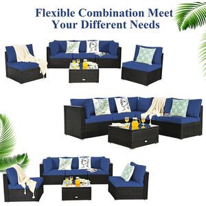 6 Piece Outdoor PE Rattan Sofa Set
