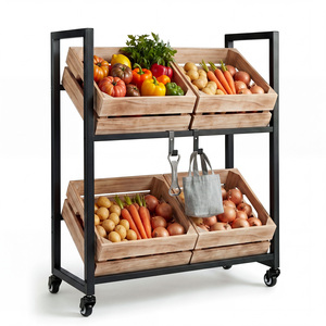 2-Tier Rolling Metal Drink Crate Rack