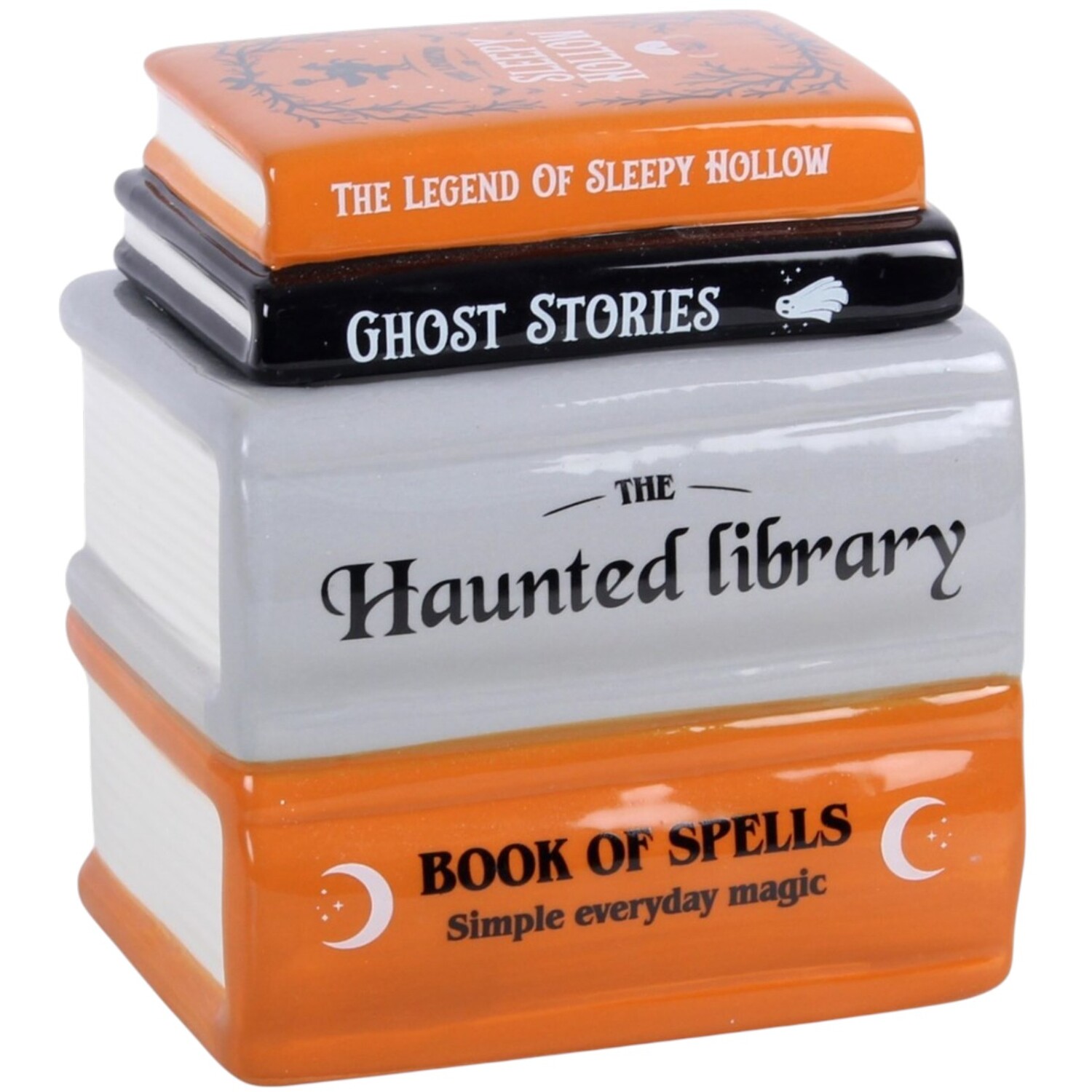 Kingsbury Gifts Haunted Book Stack Oil And Wax Melt Burner - Multicolour