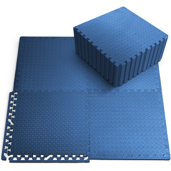 Kayman 28 Pack EVA Foam Gym Floor Mat - Interlocking 60x60cm Tiles