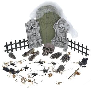 Smiffys Plastic Graveyard Decoration Set (Pack of 24)
