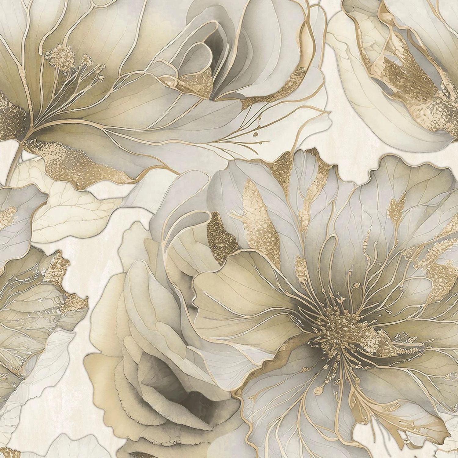 Muriva Unisex Cream Renata Floral Heavyweight Vinyl Textured Wallpaper In - Image 2