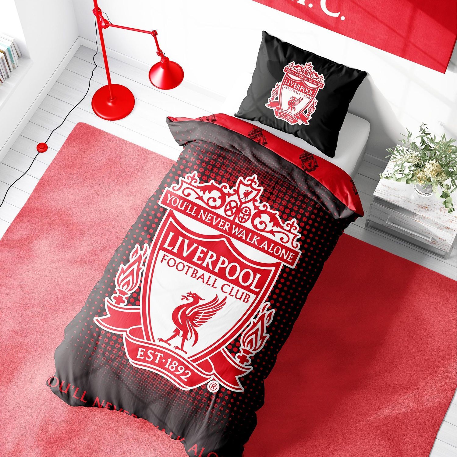 Liverpool Fc Reversible Duvet Set - Red