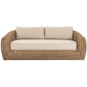 Sardinia 2 Seater Natural Rattan Sofa with Cushions