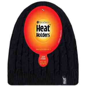 Ladies Cable Knit Fleece Lined Knitted Thermal Beanie Hat