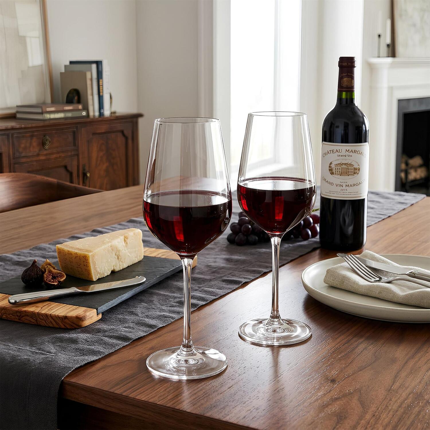 Image of Knightsbridge Crystal Red Wine Glasses -&hellip;