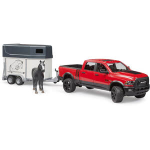 Bruder RAM 2500 Power Wagon with horse trailer and 1 horse Detailed Vehicle & Playset Model