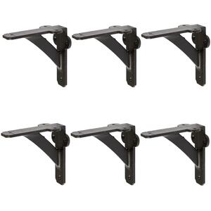 Iron Shelf Bracket - D100mm - Black - Pack of 6