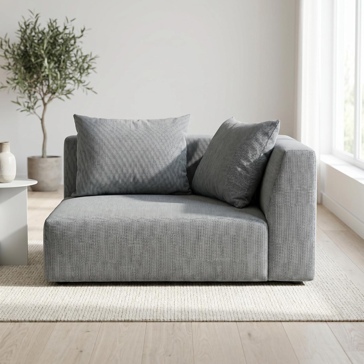 Abakus Direct Tokyo Right Corner Unit In Deep Black Basket Weave With Deep Seat - Anthracite