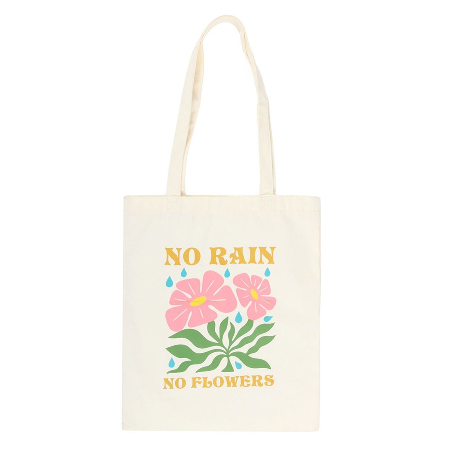 Something Different No Rain, No Flowers Tote Bag - White