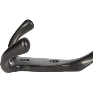Rustic Hat and Double Robe Hook - W90mm x H140mm - Black - Pack of 10