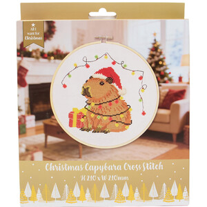 Christmas Capybara Cross Stitch Kit