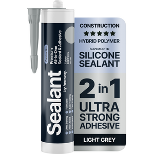 Hemway Hybrid Polymer Sealant & Adhesive Light Grey Construction 1 Pack