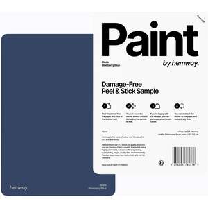 Hemway Chalk Based Furniture Paint A5 Sample, Blueberry Blue, Peel & Stick