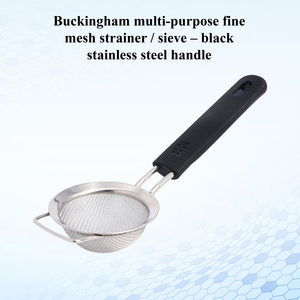 Buckingham Stainless Steel Fine Mesh Sieve Strainer 8 cm, Soft-Touch Handle