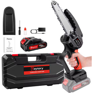 Cordless Mini Chainsaw 6 Inch 21V for Wood Red