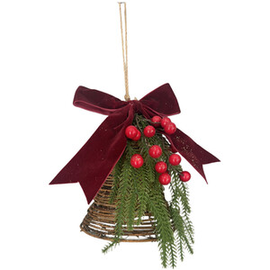 Bow Rattan Bell Decoration