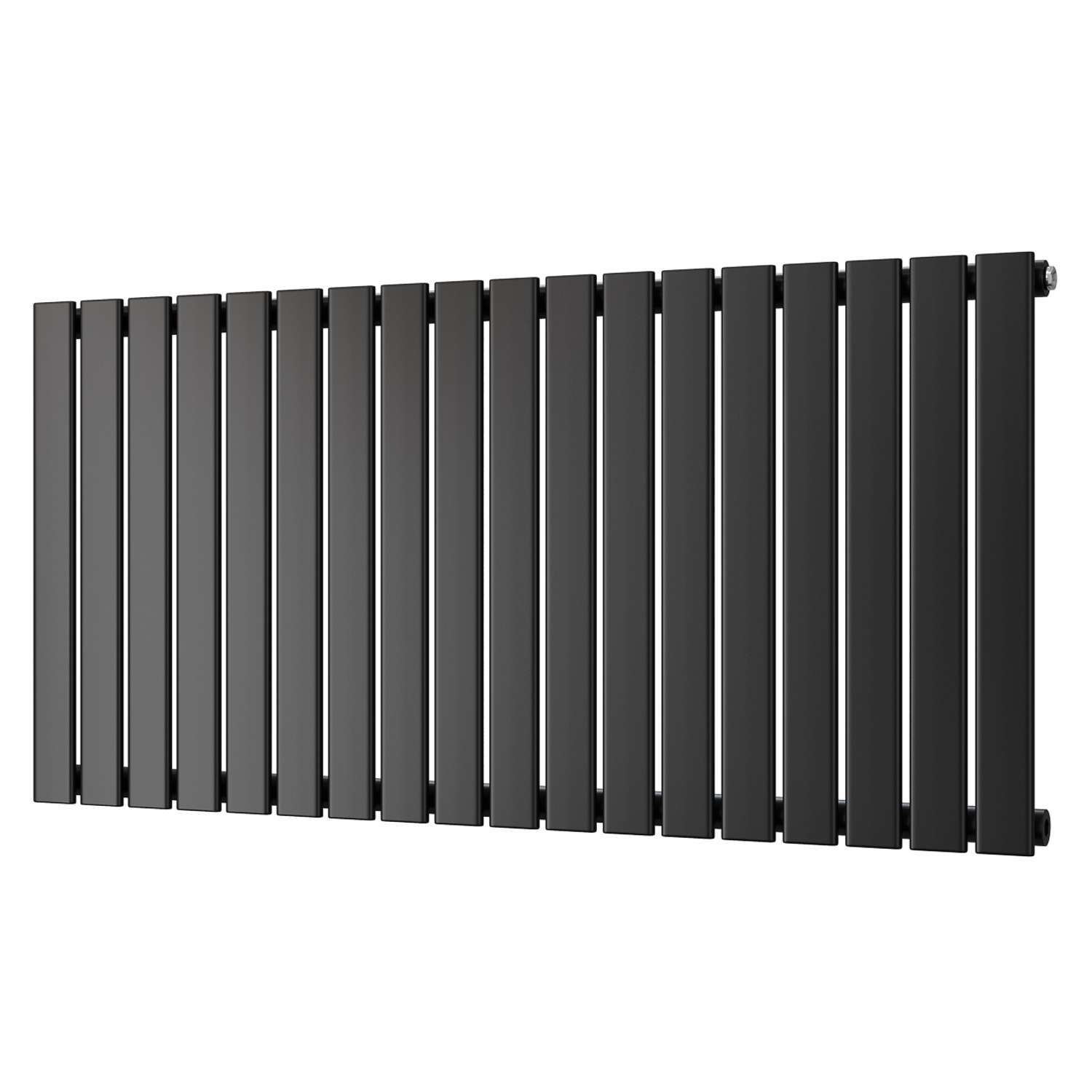 Uk Radiators Typhoon - Black Vertical Radiator Single Panel - Black / 1224Mm / 600Mm