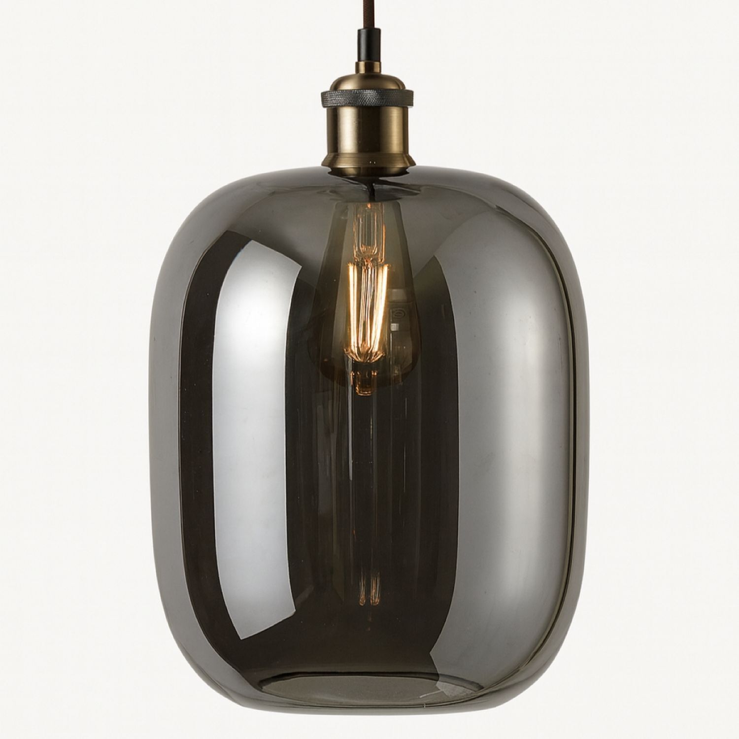 CGC Lighting Lorna Smoked Glass Cylinder Lampshade in Dark Grey