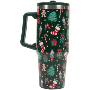 Xmas Print Vacuum Tumbler with Lid