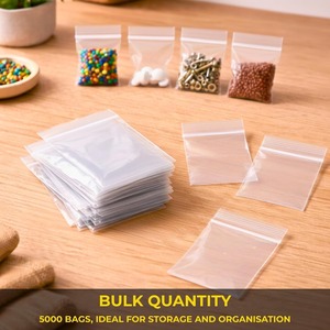 Multi-Pack resealable clear plastic zip lock bags for food and freezer storage